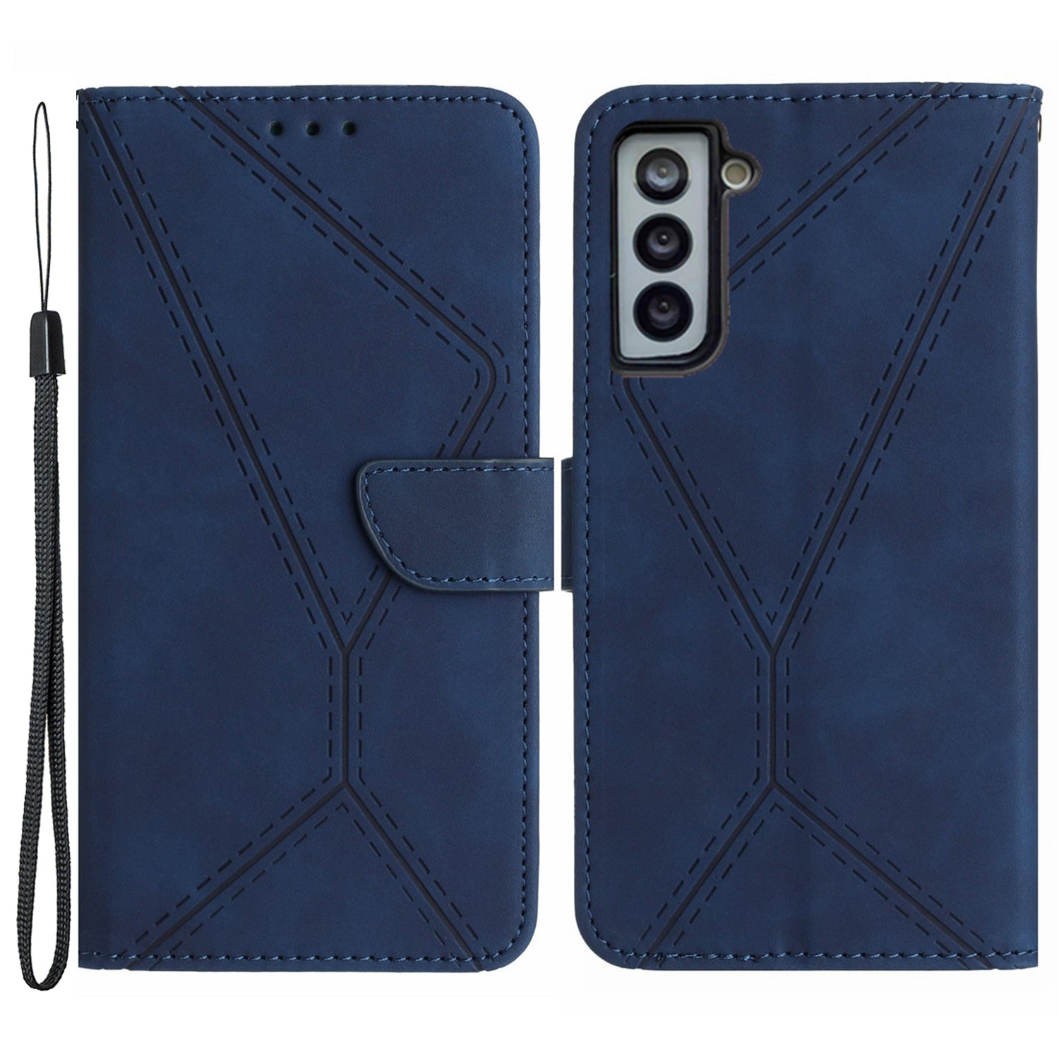 HT05 For Samsung Galaxy S22 5G Imprinted Line Leather Case Skin-touch Wallet Phone Stand Cover HT05 For Samsung Galaxy S22 5G Imprinted Line Leather Case Skin-touch Wallet Phone Stand Cover